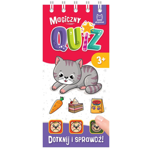 Magiczny quiz z kotkiem. Dotknij i sprawdź. 3+